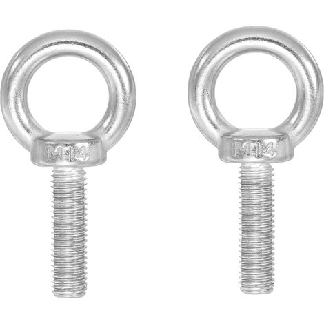 Boulon à Oeil M14x50 - Lot de 2 - Acier Inoxydable 304 - Vis de Levage Robuste - Pour Suspension et Bricolage (1/5)