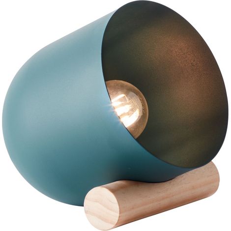 BRILLIANT Lampe, Koji Tischleuchte türkis, Metall/Holz, 1x A60, E27, 25W,Normallampen (nicht enthalten) (1/5)
