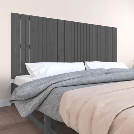 Tête de lit murale,Panneau de lit,Décoration murale Gris 204x3x90 cm Bois massif de pin XZZ90834 (1/5)