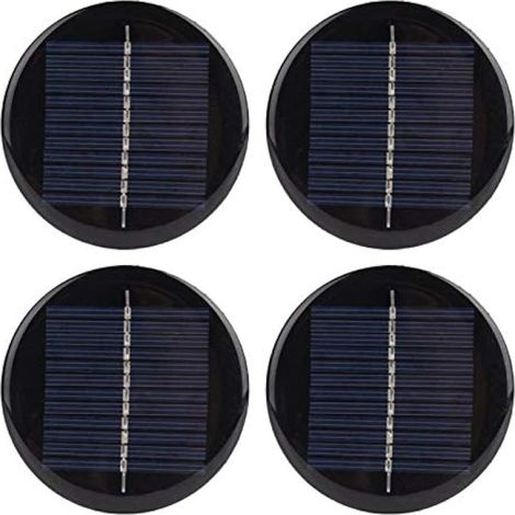 Panneau solaire rond, lot de 4 panneaux solaires portables 6V 80MM de diamètre, stables et efficaces, cellules solaires en silicium polycristallin, remplacement pour lanterne solaire (1/5)