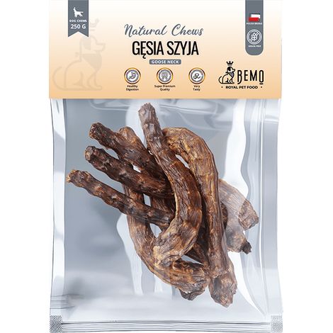 Bemo Gänsehals – getrocknete Gänseschleimhaut – natürlicher Hundekausnack 250 g