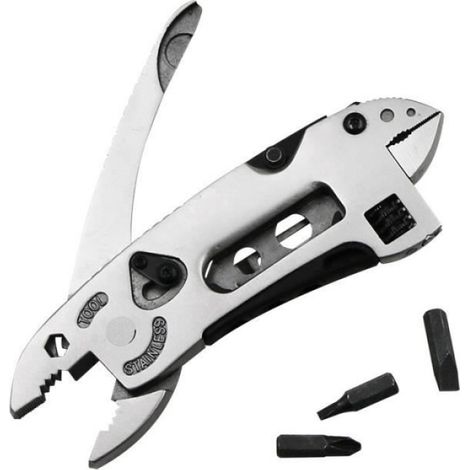 Outil Multifonctionnel - Pince Multiprise Et Tournevis Réglable - Acier Inoxydable - 160 G - Pour Camping Randonnée Bricolage (1/4)