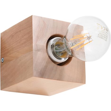 Lámparas de pared Ariz madera natural madera 1xE27 Sollux (1/2)