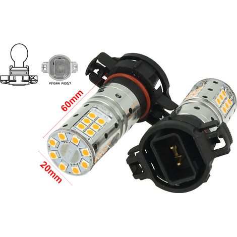 Lampada Led PSY24W Canbus Arancione 12V 25W Reale Per Audi A1 A3 A6 Q5 VW Golf VI Passat Touareg Opel Astra Land Rover Discovery IV Evoque Citroen C5 (1/3)