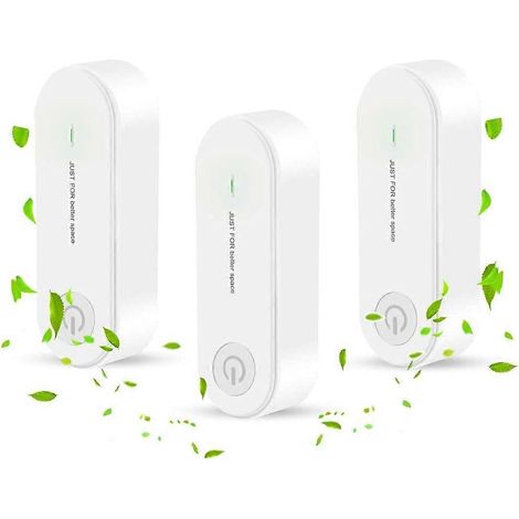 Purificateur d'air à brancher (lot de 3), mini purificateur d'air portable, générateur d'ions, adapté aux animaux de compagnie