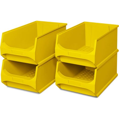 BRB 4x Sichtbox PROFI LB 2, LxBxH 500x300x200 mm, Inhalt 21,8 Liter (gelb) (1/3)