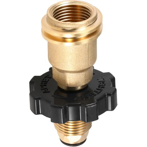 Adaptateur de manomètre pour bouteille de propane (1 pièce) convertissant POL en QCC1 - Outil de remplacement pour bouteilles de propane de camping, compatible avec les barbecues, grils et réchauds po (1/3)