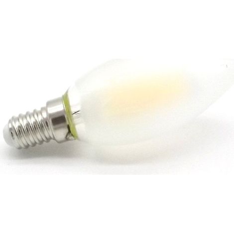 Bombilla Vela LED E14 4W 2800K Cristal Mate