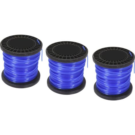 3 pz filo per decespugliatore stellato 3 mm 60 mt bobina tagliaerba giardino cavo matassa 596to (1/4)