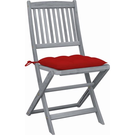 Maison Exclusive - Sedie da Giardino Pieghevoli 4 pz con Cuscini Massello Acacia