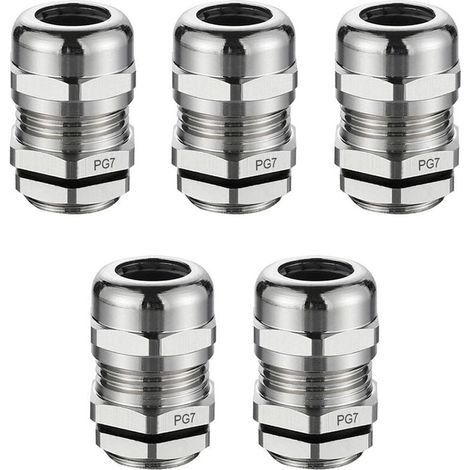 5 Pièces PG7 Presse Etoupes, IP68 Niveau Connecteurs de Câble Etanches, 12,5 MM Laiton Connecteurs de Câble Etanche à la Poussière, Peut Etre Utilisé pour des Câbles de 3-6,5 MM Rejoindre-LIAIKI (1/5)