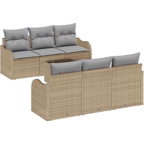 Maison Exclusive - Gartensofa-set Beige 55 x 55 x 37 cm Poly-Ratt