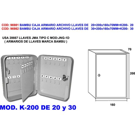 Scatola armadio cassettiera chiavi AVL 200x160x70 mm K200-20