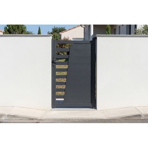 Portillon 1m CERVINA H.160cm aluminium gris (1/5)
