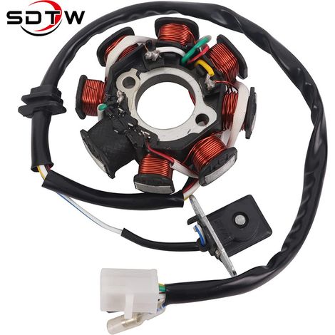 Stator GY6 50cc, 80cc, 100cc, 5 fils, AC, 8 pôles (1/5)