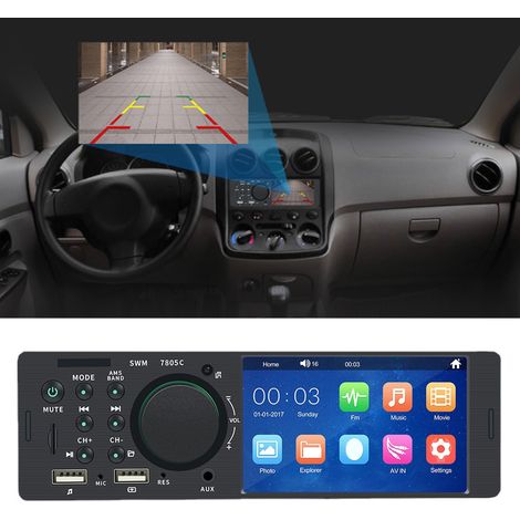 Autoradio 4.1 pouces écran tactile, double USB AUX Bluetooth, image de recul, appel mains-libres, lecteur MP5 (1/5)