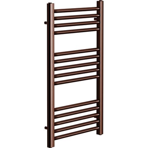 York Brushed Bronze Heated Towel Rail Flat Central Heating Bathroom Radiator 500mm W x 800mm H