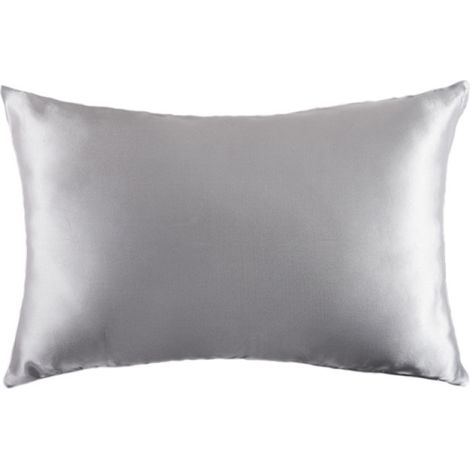 1 Taie d'oreiller en soie double face avec fermeture éclair invisible - Noire - 51 x 66 cm (20 x 26 pouces)