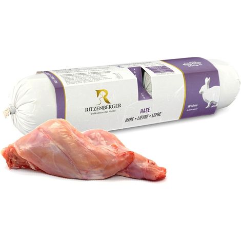 Lepre con erbe aromatiche doppi panini (2x400g) cibo umido per cani allergie alimentari Ritzenberger (1/3)