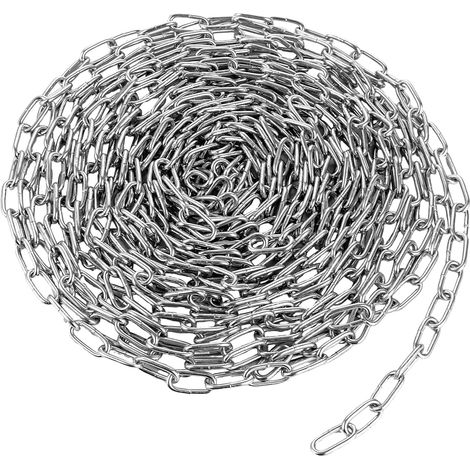 Chaine Acier, 10 m x 3 mm Chainette Metal, Starke de Chaîne, Chaine Chien pour Plantes Suspendues, Corde à Linge, Antivol de Vélo (1/5)