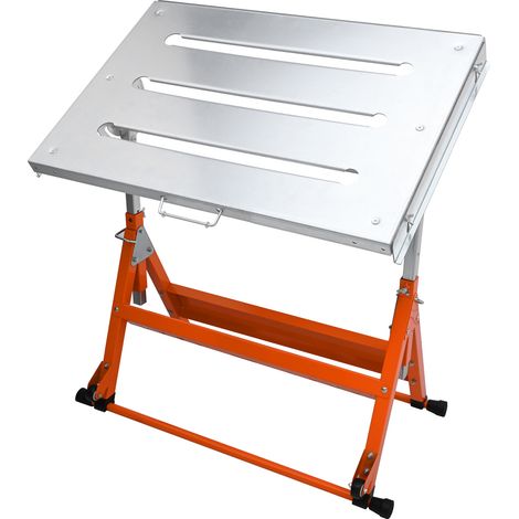 Mophorn-Schweißtisch, 30 x 20 Zoll, 400 lbs Tragkraft, Stahlwerkbank mit Rädern, klappbare Werkbank mit 1,1 Zoll Schlitzen, 3 Neigungswinkeln, einstellbarer Höhe und einziehbaren Führungsschienen