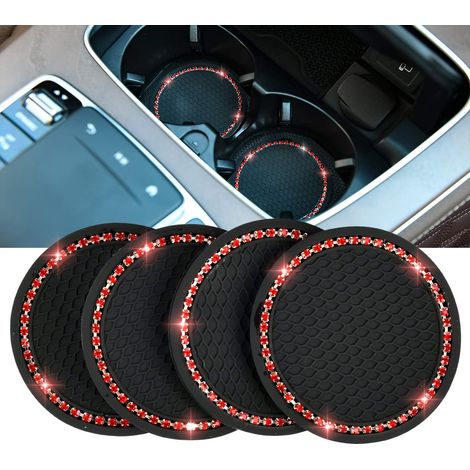 Set de quatre sous tasses pour voiture en silicone avec strass pour porte gobelet universel accessoire (1/5)
