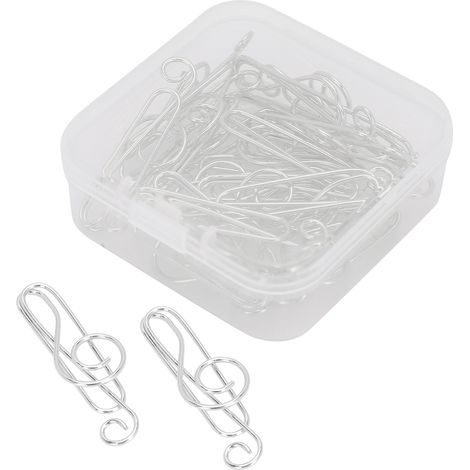 20Pcs Musical Note Paperclip Music Binder Shape Creativity Modeling Metal Craft SuppliesSilver (1/5)