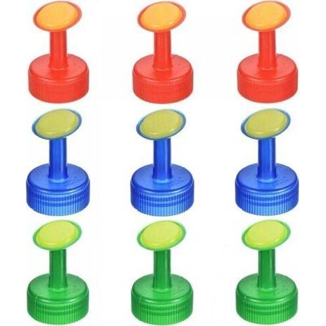 Lot de 9 bouchons d'arrosoir de 28 mm de diamètre intérieur pour arrosoirs de jardinage Rouge Vert Bleu (1/4)