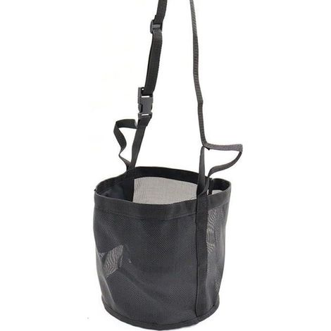 1 - Sac À Foin - Muselière D'alimentation - Nylon Respirant Et Étanche - Sangles Réglables Pour Cheval - Noir - 14x21x3cm (1/5)