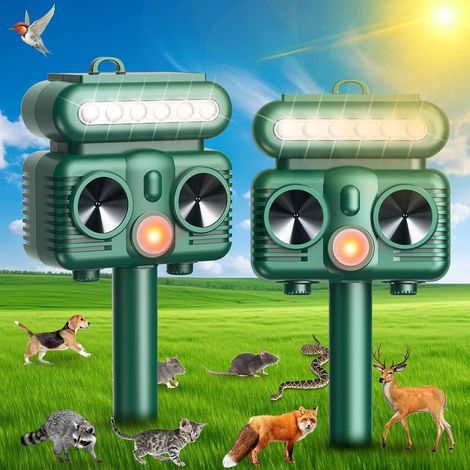 Katzenabwehrgerät für den Außenbereich, Ultraschall-Haustierabwehrgerät mit Bewegungsmelder, wasserdicht (1/4)