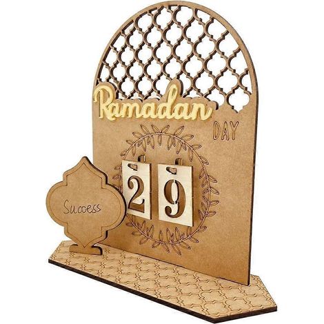 Ramadan-Dekorationen, Ramadan-Countdown-Kalender aus Holz zum Selbermachen, Ornamente für Gebete, Eid und Ramadan-Tischdekoration