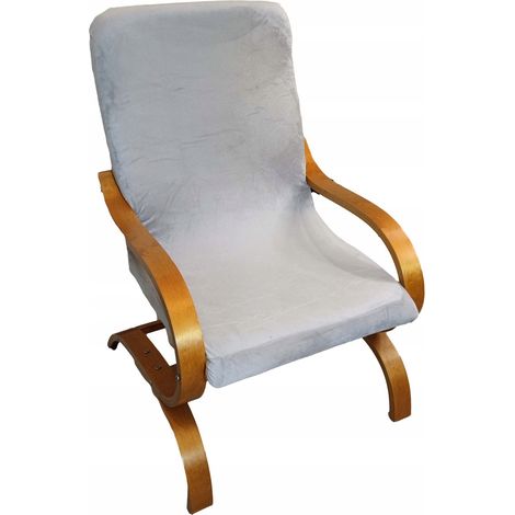 Housse de fauteuil FINKA, grise, velours épais