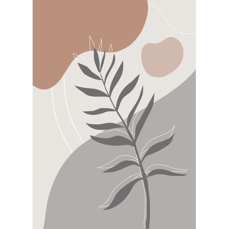 Papier peint panoramique - Feuilles Boho - 130 cm x 182 cm (1/2)