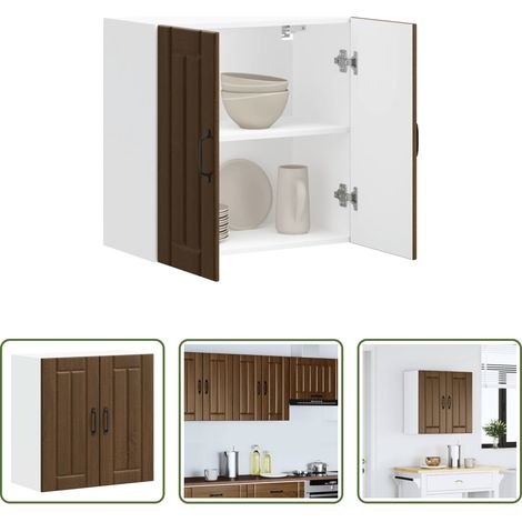 vidaXL Meuble murale cuisine - Armoire murale de cuisine Lucca chêne marron bois ingénierie (1/5)