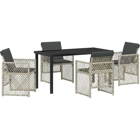 Ensemble de salle à manger pour jardin 5 pcs，Salon de jardin Gris clair CFW40656 (1/5)
