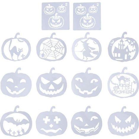 14 pochoirs citrouille pour décorations d'Halloween (1/3)