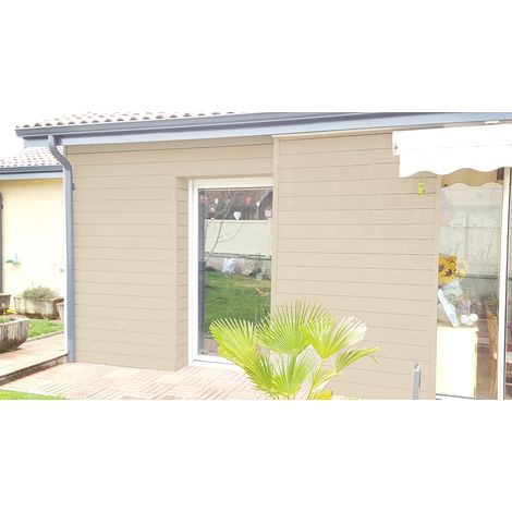 Green Outside – Lame de bardage composite 2,60m – Coloris beige – Finition lisse brossé – Résistante aux UV et aux insectes – Sans entretien (1/3)