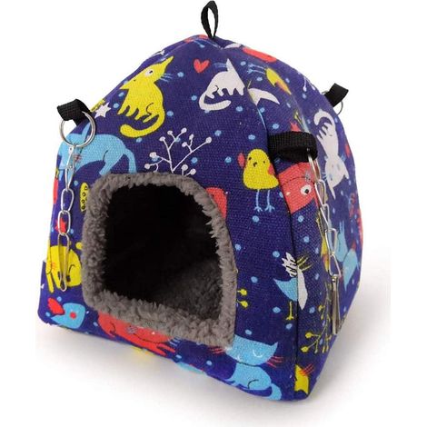 Amaca imbottita per pappagalli, grotta sospesa, tenda per parrocchetti, calopsitte, conuri, inseparabili, criceti, gerbilli, ratti, cincillà, scoiattoli (M)