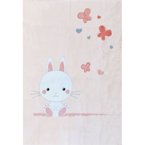 Plaid lapinou Imitation Fourrure Rose Clair 100x140 cm (1/2)