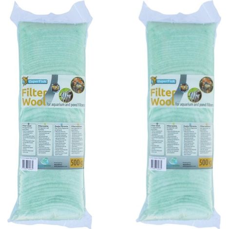 2 Ouates - Perlon Vert 500 gr pour filtre d'aquarium (1/2)