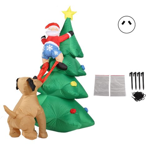 Jeffergarden Morsure de chien arbre de nol du vieil homme LED arbre de nol gonflable en croissance pour la cour extérieure AU 100-240V (1/5)