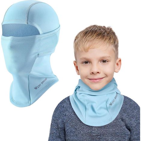 Kinder Sturmhaube Winter, Fleece, Winddicht, Warm, Skimaske, Radfahren, Blau (1/5)
