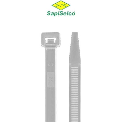 CONFEZIONE 100 FASCETTE NYLON SAPISELCO SELFIT BIANCHE  Larghezza: 4,5mm Lunghezza: 250mm   Diametro 68mm (Confezione 100pz)