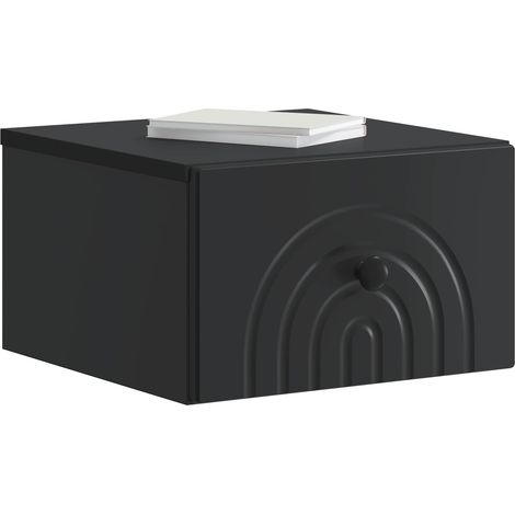 Maison Exclusive - Mobiletto da notte a muro con cassetto Nero 33 x 34,5 x 20 cm
