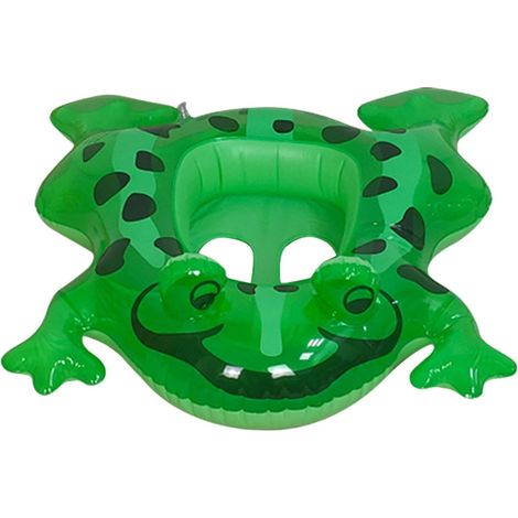 Bouée gonflable en forme de grenouille pour piscines pour enfants, avec yeux lumineux, idéale pour les fêtes, confortable et amusante. (1/5)