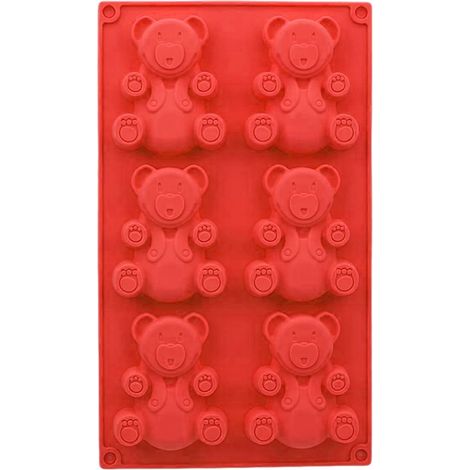 Moule Silicone 6 Cavités Forme Ours en Peluche (1/5)