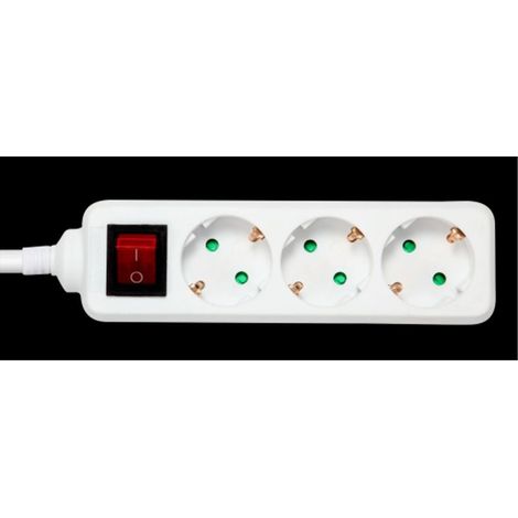 Deltaco multiprise avec mise a la terre 1xcee 77 3xcee 73 securite enfants 5m - blanc