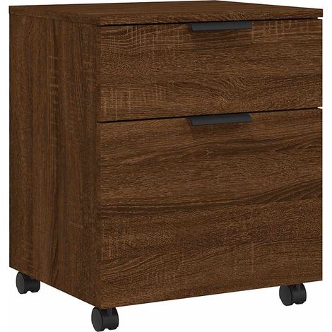 Maison Exclusive - Archivador ruedas madera contrachapada roble S