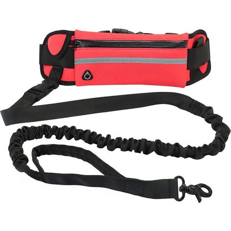 Hundeleine mit Gürtel, ideal für Outdoor-Sportarten, reflektierendes und stoßfestes elastisches Laufseil, komfortabel, weich und strapazierfähig.