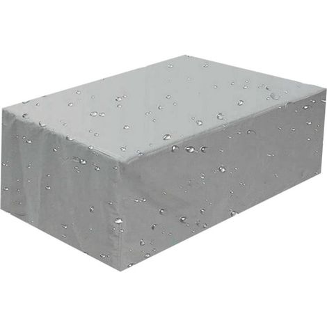 Copertura per mobili da giardino 115x115x70cm, impermeabile, in Oxford, per tavolo da giardino, antivento, resistente ai raggi UV, rettangolare (210D, argento) (1/5)